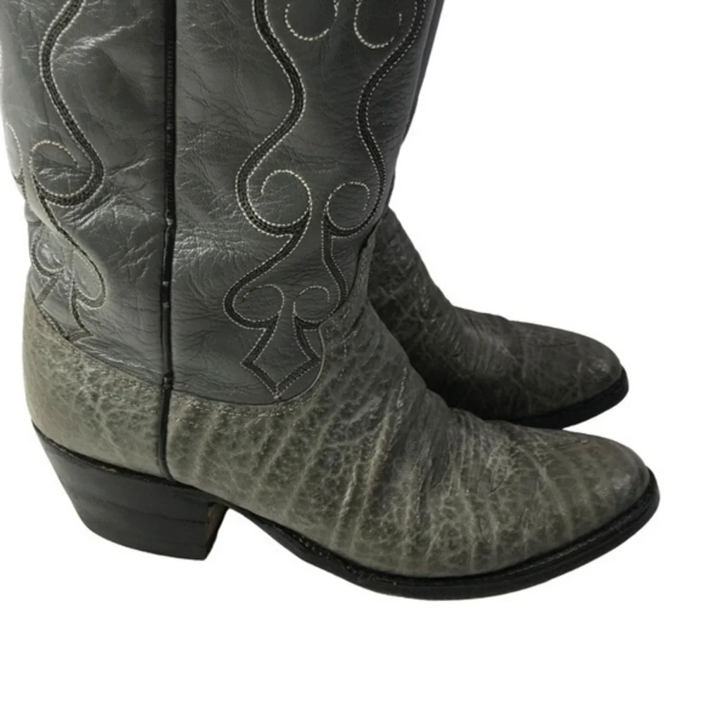 Dan Post 6297091 El Paso Grey Leather Men’s Cowboy Boots size 8.5 D